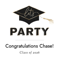 (20 x 20) Lets Party Grad Hat