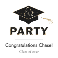 (20 x 20) Lets Party Grad Hat