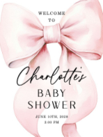 (18 x 24) Bow Baby Shower