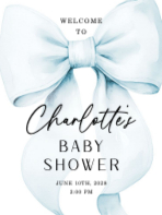 (18 x 24) Bow Baby Shower