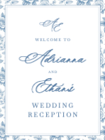 (18 x 24) Vintage Blue Porcelain Border
