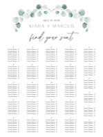 (30 x 40) Soft Eucalyptus Seating Chart (Alphabetical)