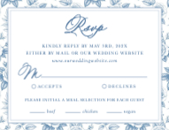 Vintage Blue Porcelain Border RSVP Front