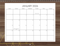 2026, Rustic Geo Woodgrain