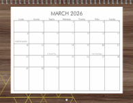 2026, Rustic Geo Woodgrain