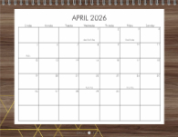 2026, Rustic Geo Woodgrain