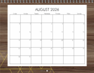 2026, Rustic Geo Woodgrain