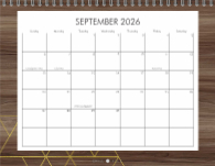 2026, Rustic Geo Woodgrain