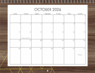 2026, Rustic Geo Woodgrain