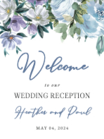 (18 x 24) Dusty Blue Floral