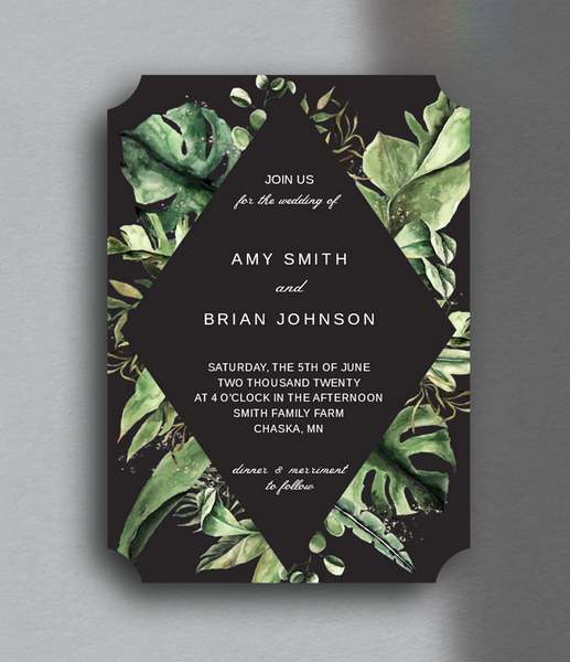 shaped die cut flat card