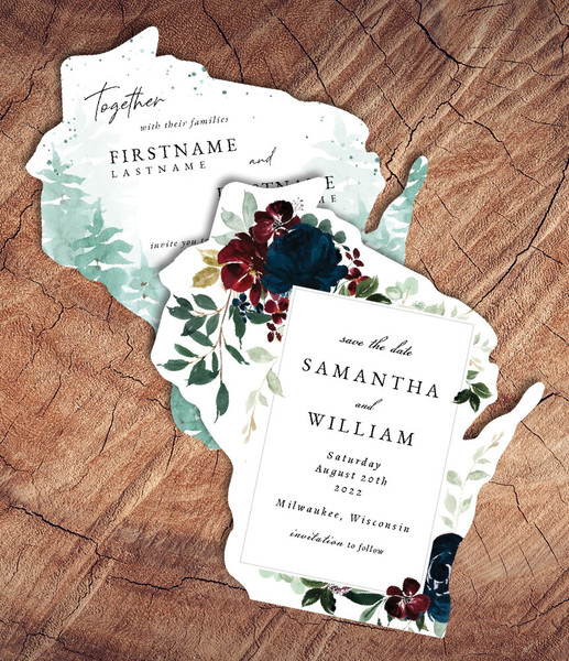 Wisconsin Shaped Invites