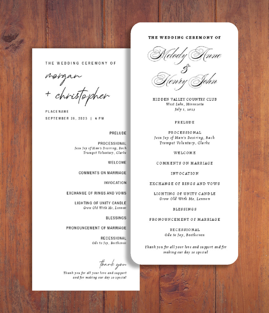 Wedding Programs Wedding Programs