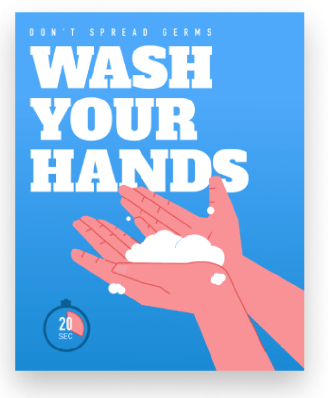 8" x 10" Decal (Wash your hands)