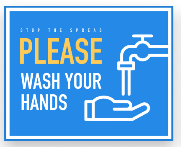 8" x 10" Decal (Please wash hands)