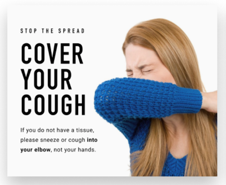 8" x 10" Decal (Cover your cough)