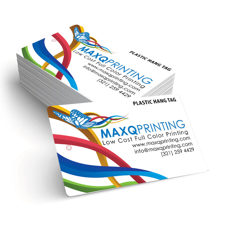 White Plastic Hang Tags with Round Corners