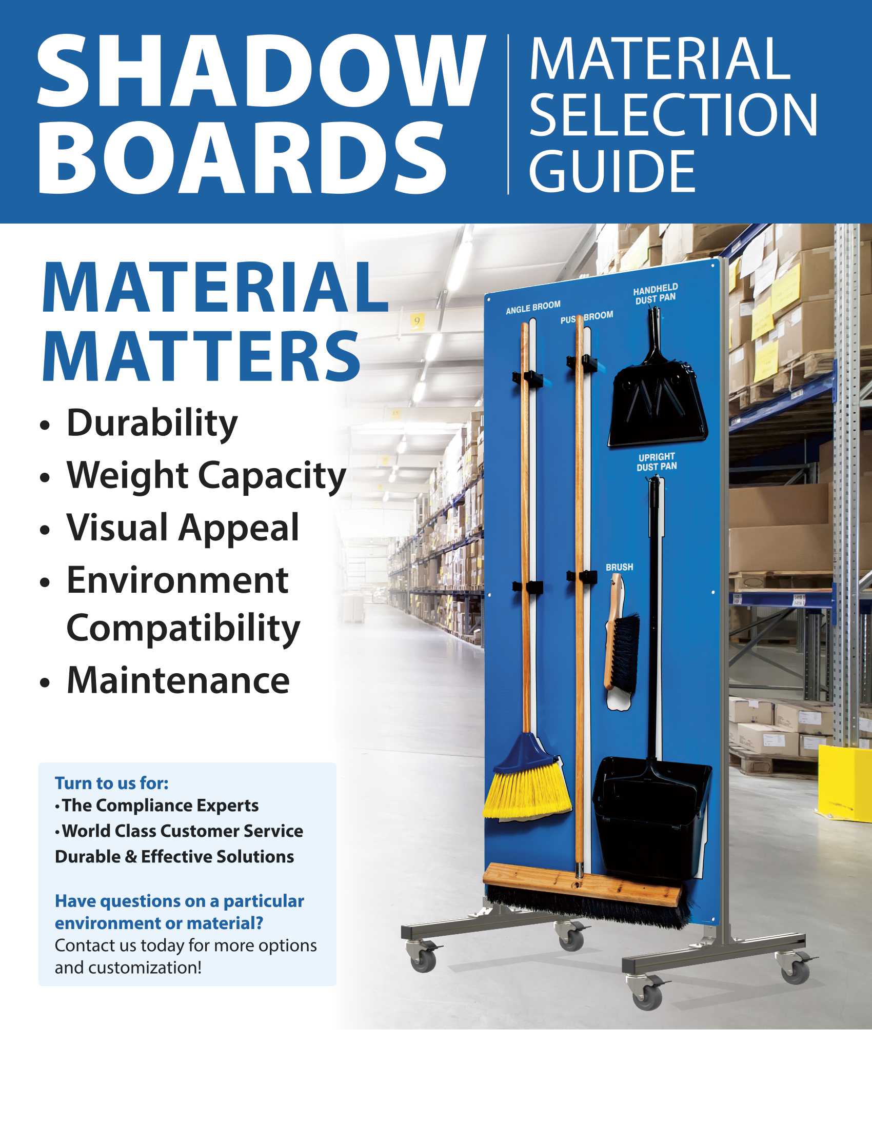 Shadow Boards Material selection reference