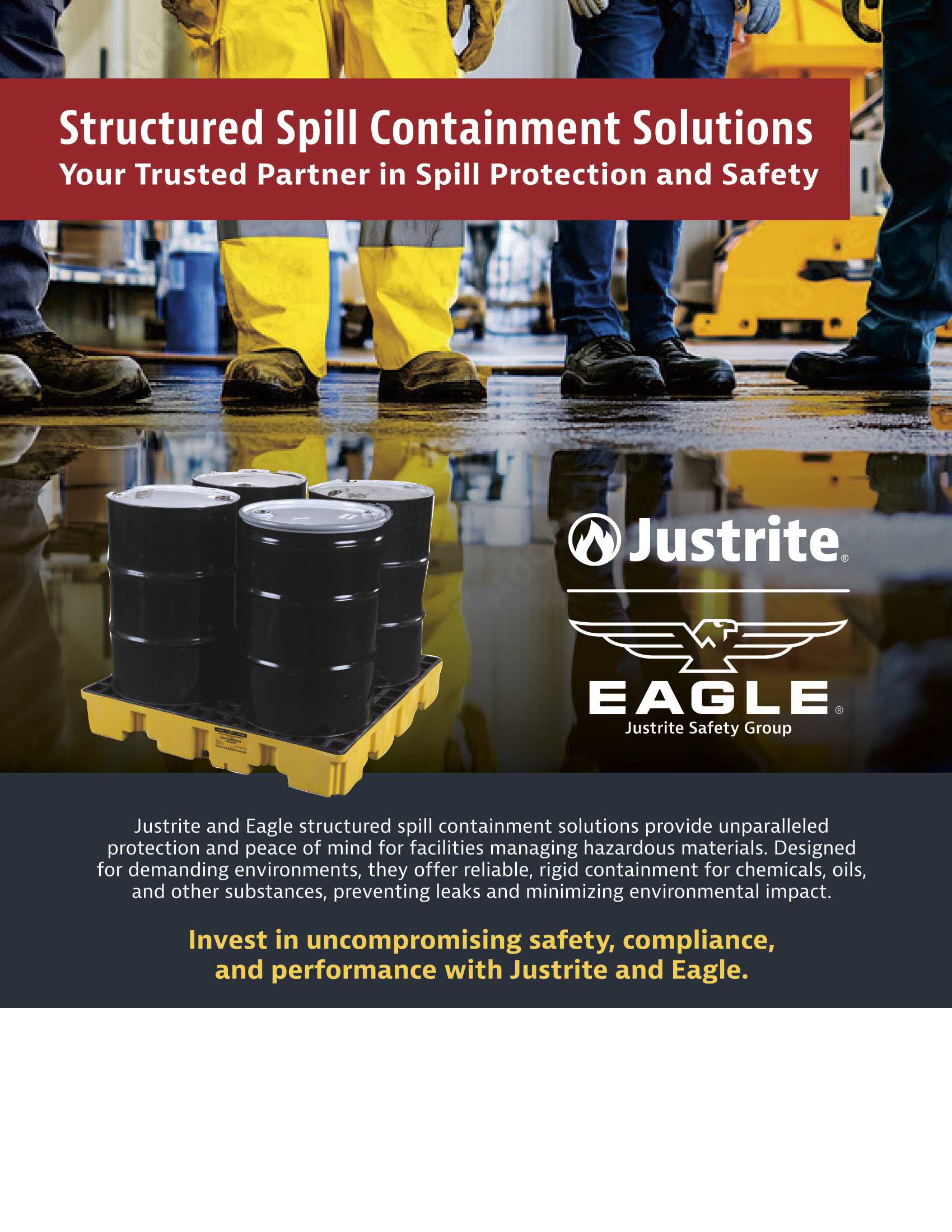 Justrite Structured Spill Containment brochure