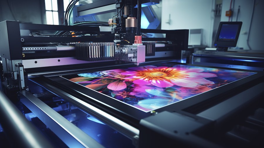 Printed materials including brochures, business cards, and banners