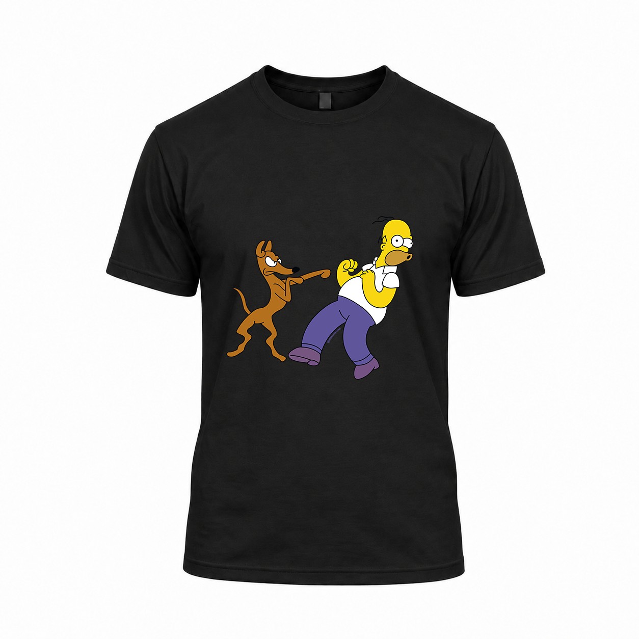 Polera negra “Homero y Ayudante de Santa”