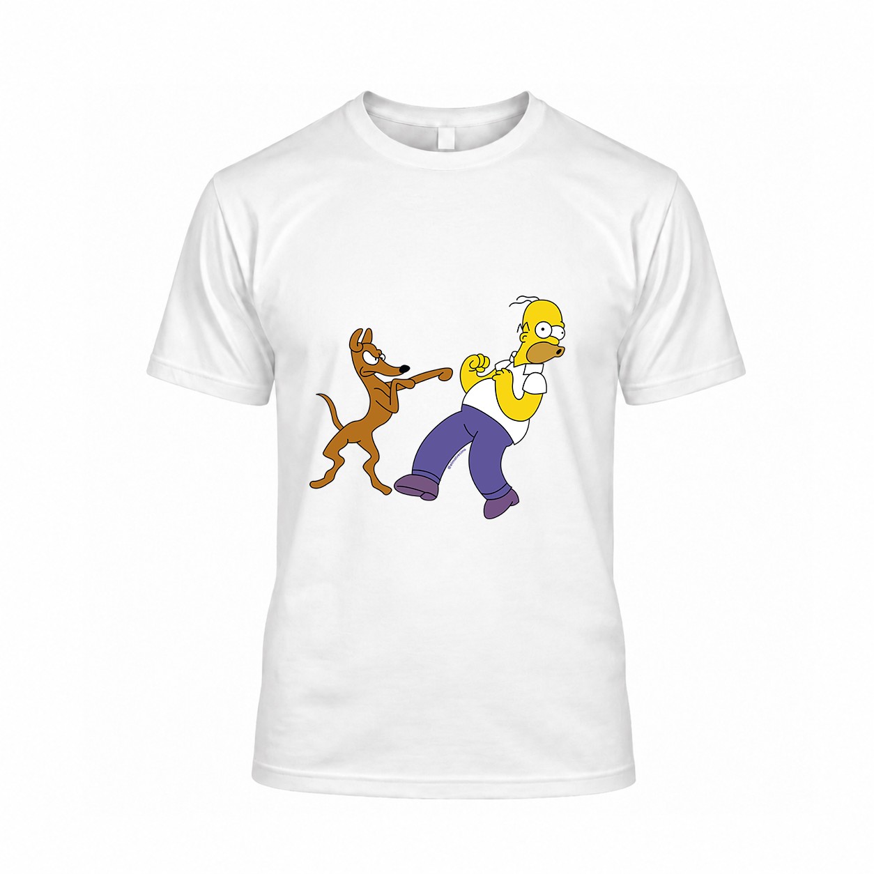 Polera blanca “Homero y Ayudante de Santa”