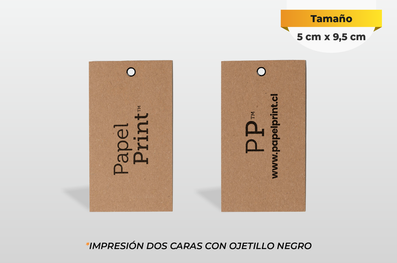 Hang tag Kraft de 5 cm x 9,5  cm Corte Recto