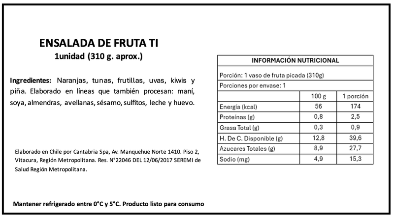 Etiq Informe Nutricional 5 x 3 cm