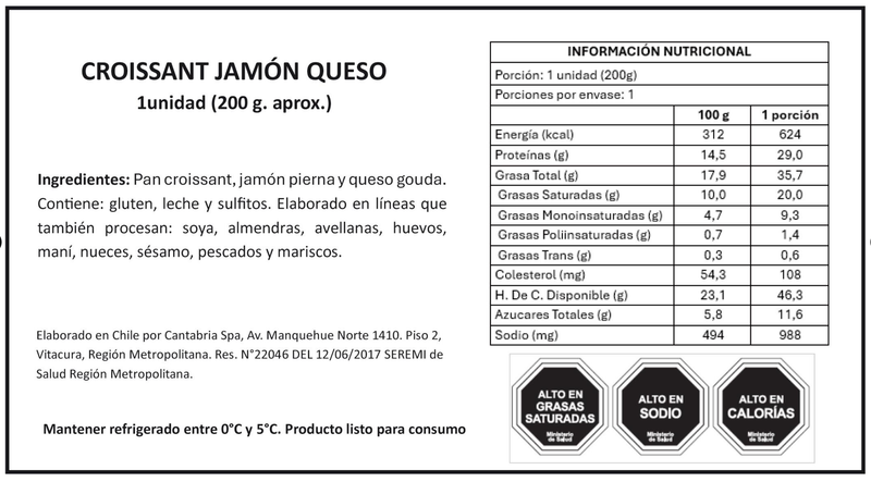 Etiq Informe Nutricional 10 x 6 cm