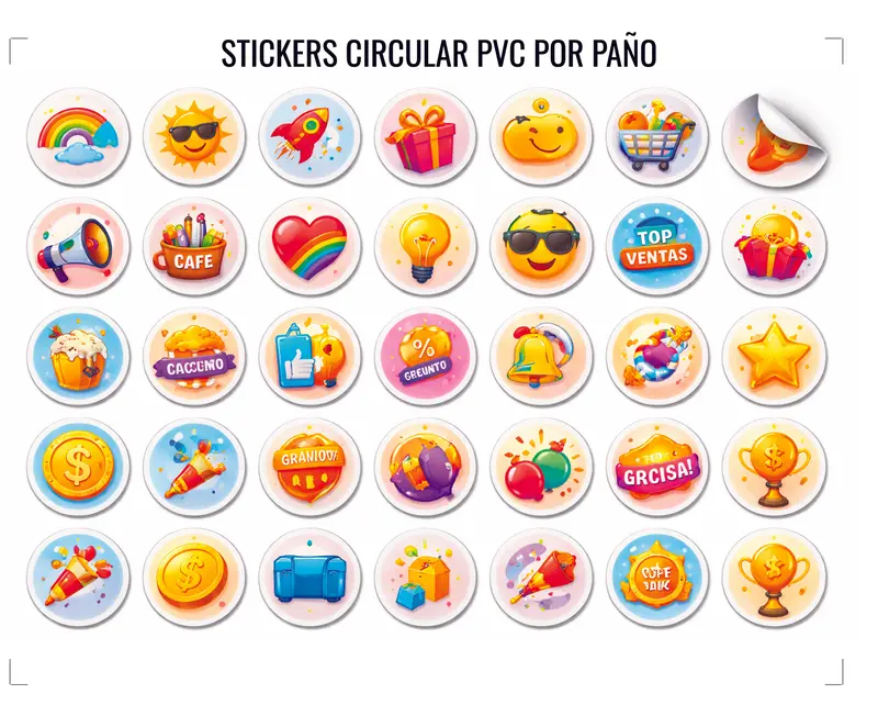 Sticker circular PVC 4x4 cm por Paño