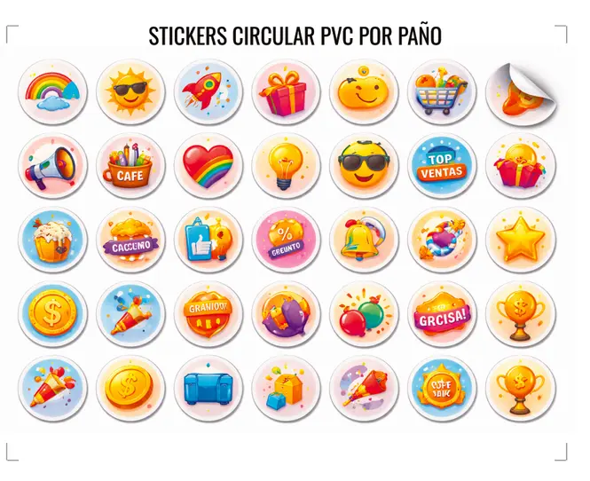Sticker circular PVC 6x6 cm por Paño