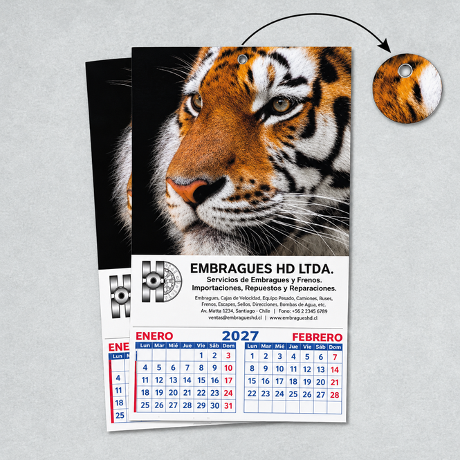 Calendario Muro con Lamina y Taco Bimensual