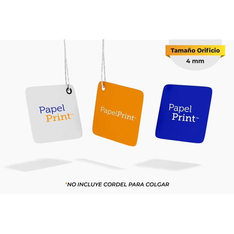 Hang tag de 6 cm x 6 cm Corte Recto