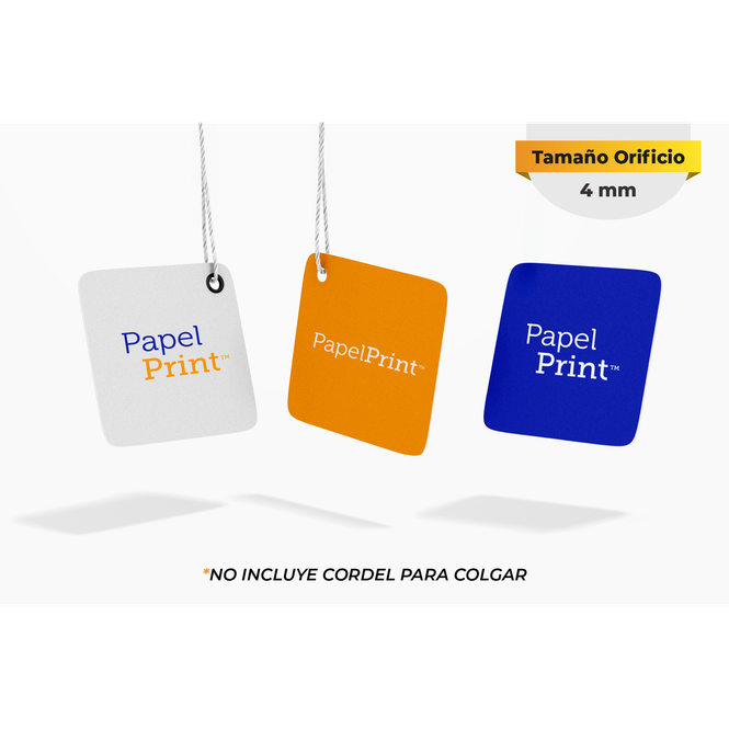 Hang tag de 6 cm x 6 cm Corte Recto