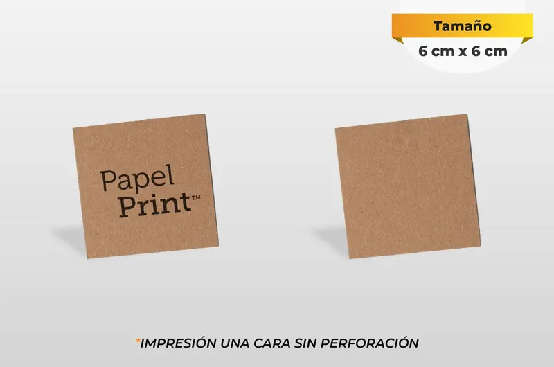 Hang tag Kraft de 6 cm x 6 cm Corte Recto 4