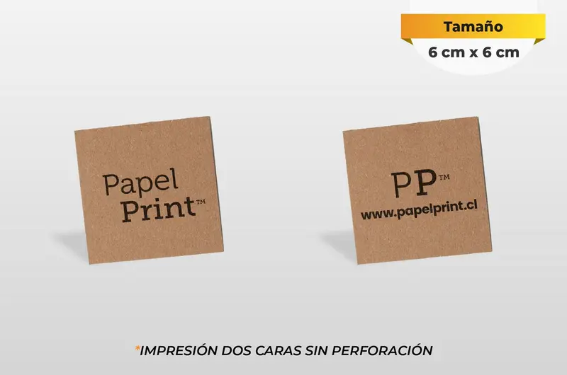 Hang tag Kraft de 6 cm x 6 cm Corte Recto 3
