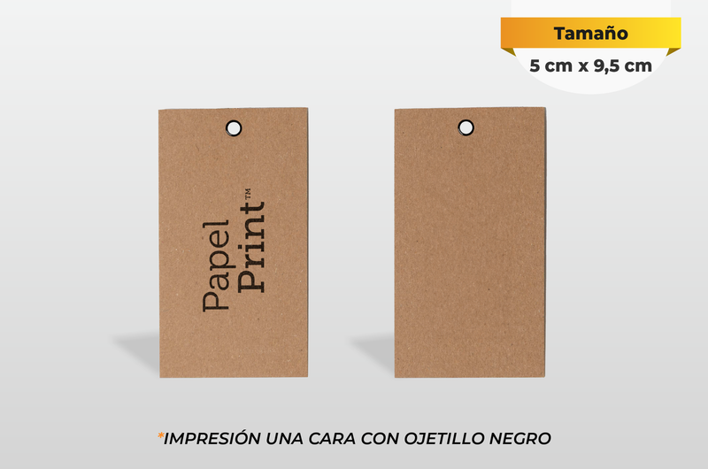 Hang tag Kraft de 5 cm x 9,5  cm Corte Recto 2