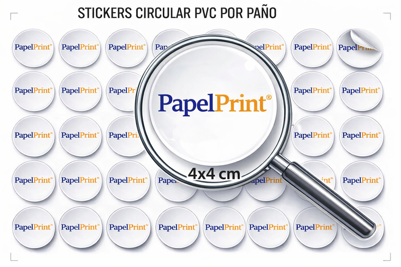 Sticker circular PVC 4x4 cm por Paño 1