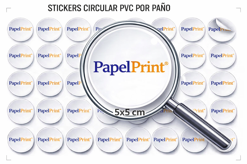 Sticker circular PVC 5x5 cm por Paño 1