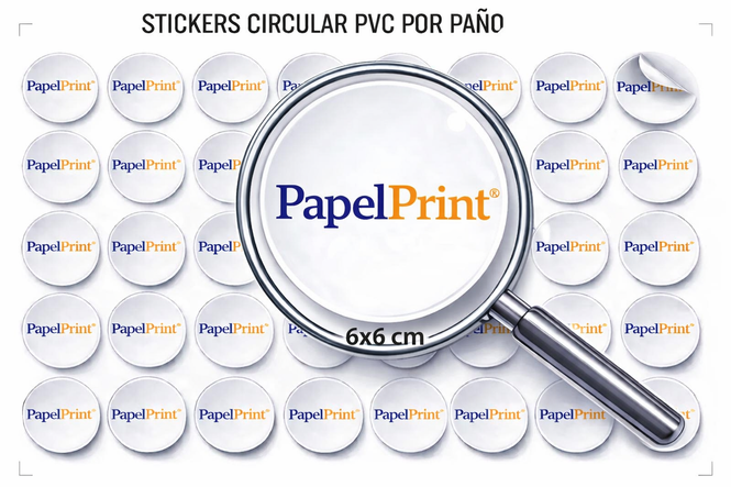 Sticker circular PVC 6x6 cm por Paño 1