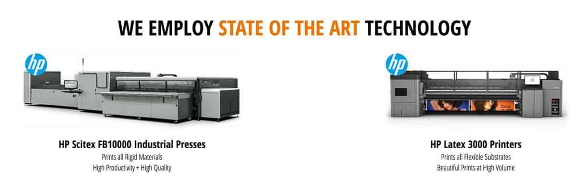 HP Scritex FB10000 Industiral Presses and HP Latex 3000 Printers