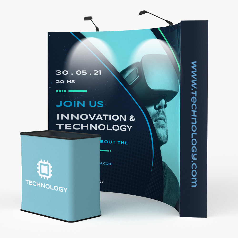 10 Ft. Curved Velcro Pop Up Display