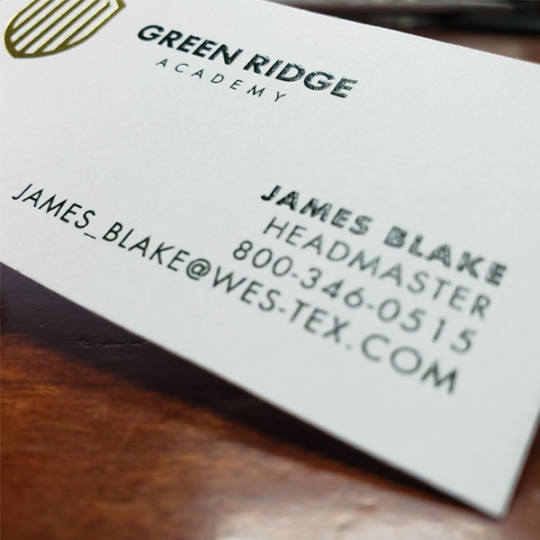Spot Color Raised Ink Business Cards