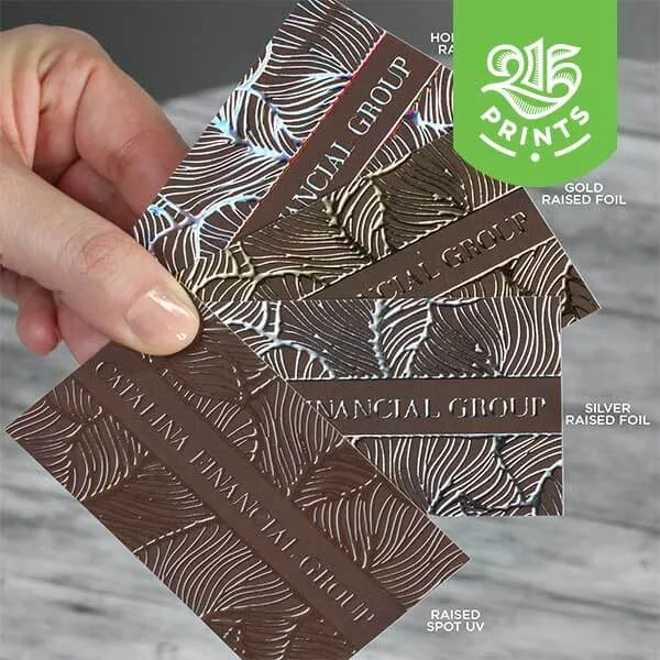 Suede Raised Foil Business Cards