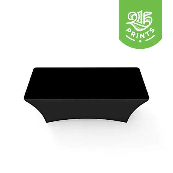 Solid Black Stretch Table Throw