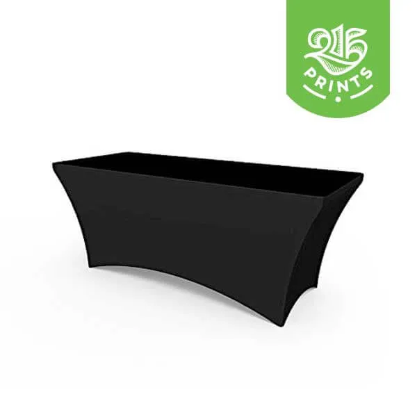 Solid Black Stretch Table Throw
