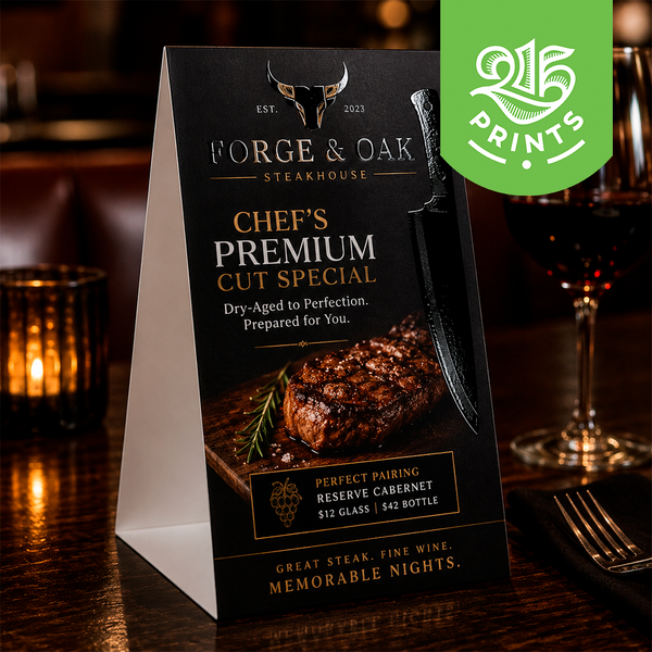 restaurant table tent cards