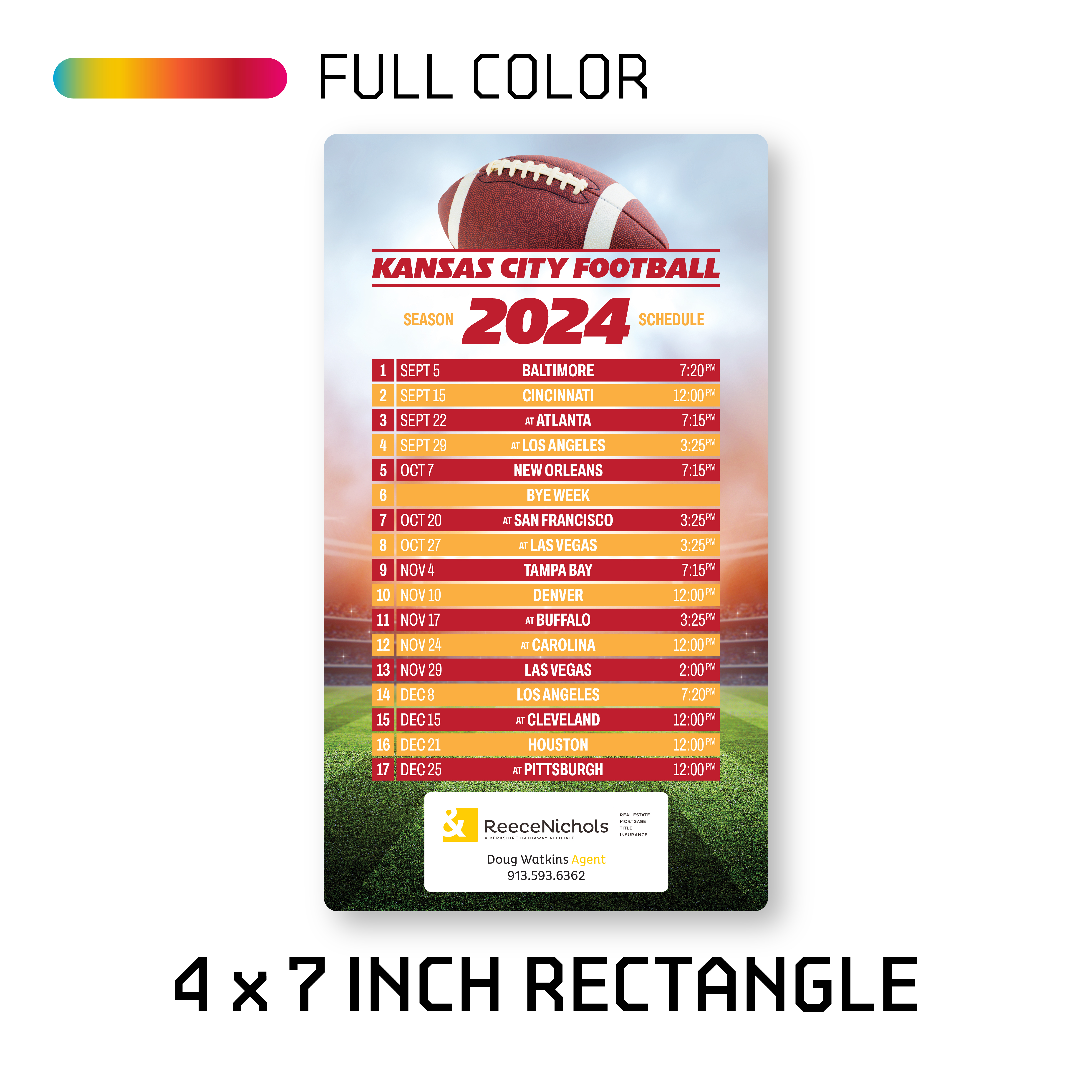 4.00 x 7.00" Rectangle Schedule & Calendar Magnet