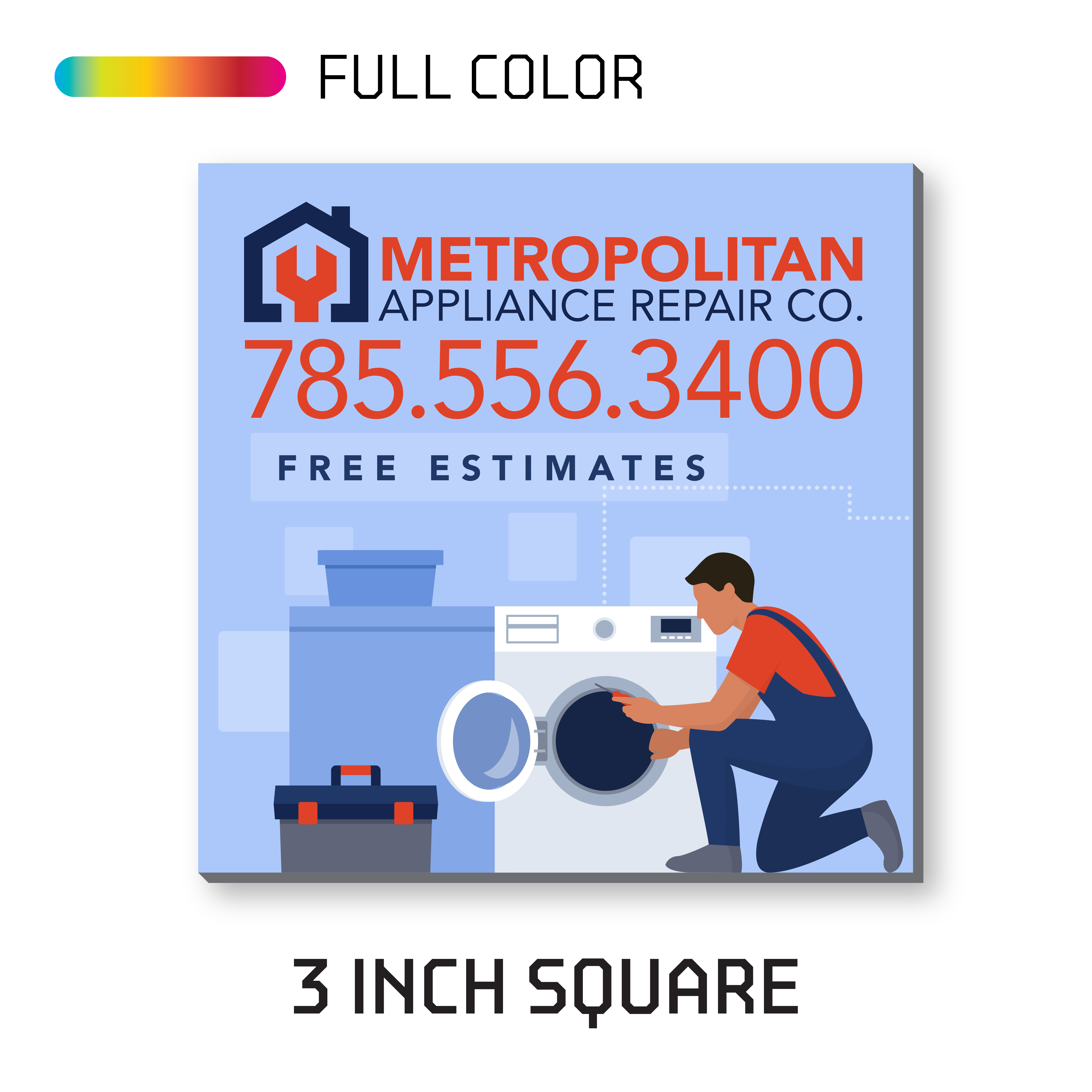 3.00" Square Corner Square Magnet