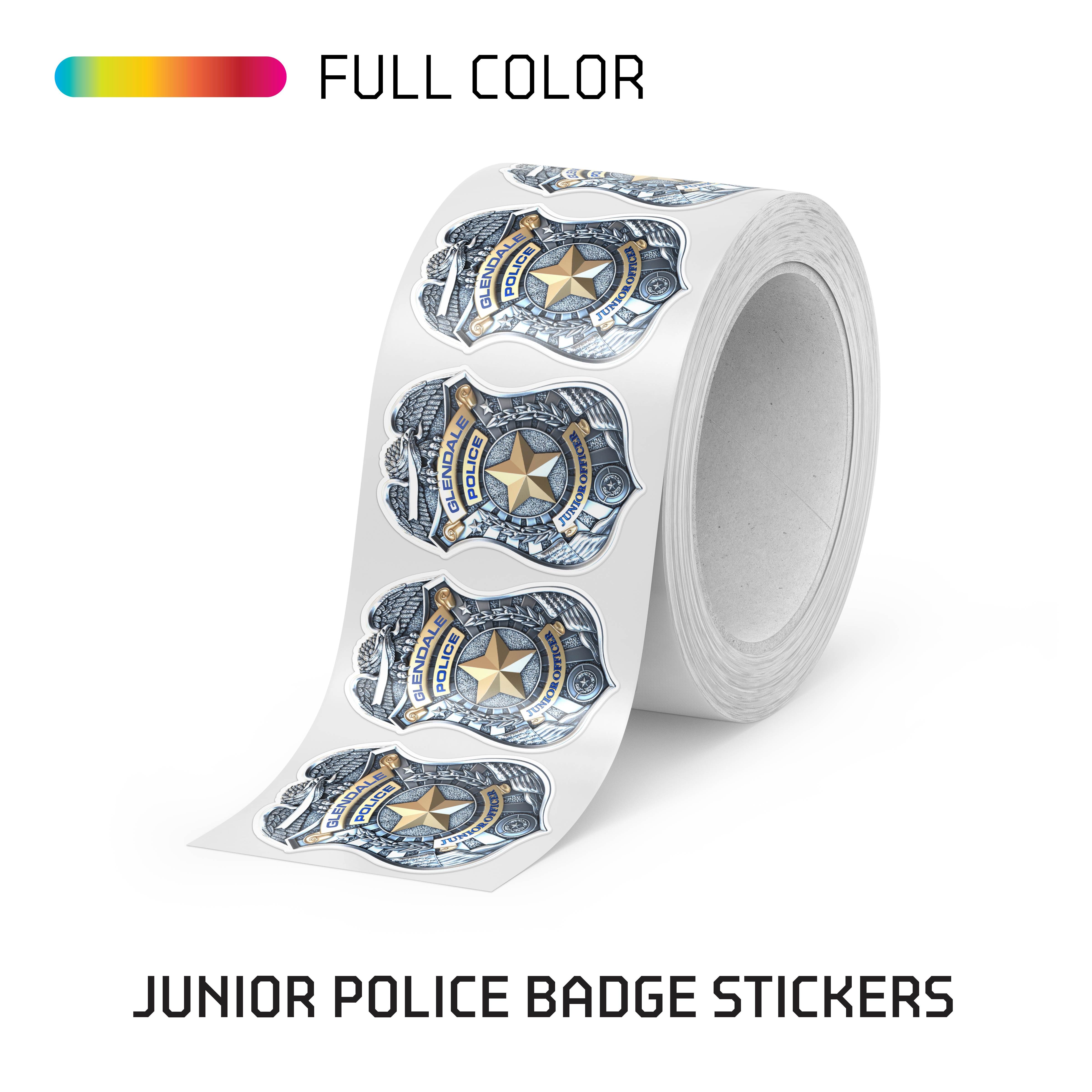 Police Badge Stickers on Rolls
